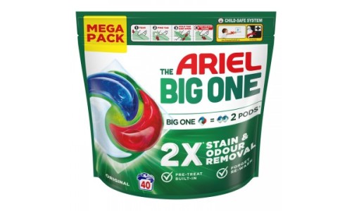 ARIEL PODS ORIGINAL THE BIG ONE universalios skalbimo kapsulės 40 vnt