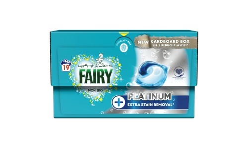 FAIRY PLATINUM + STAIN REMOVER skalbimo kapsulės 19 vnt