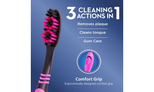 ORAL-B SURROUND CLEAN BLACK dantų šepetėliai 3vnt.