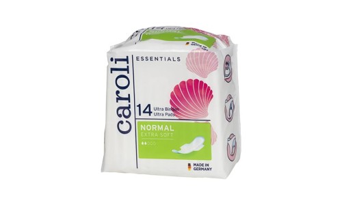 CAROLI ESSENTIALS NORMAL EXTRA SOFT higieniniai įklotai 12 vnt