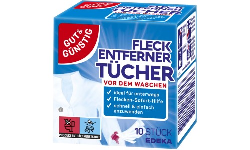 G&G FLECK ENTFERNER TUCHER drėgnos dėmių valymo servetėlės 10 vnt