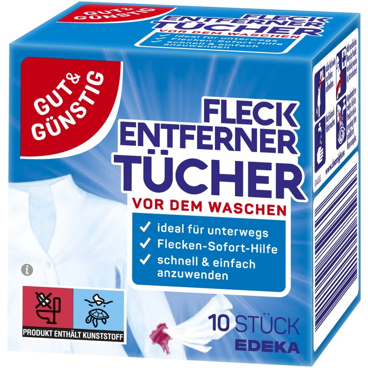 G&G FLECK ENTFERNER TUCHER drėgnos dėmių valymo servetėlės 10 vnt