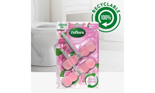 ZOFLORA RIM BLOCK SWEET PEA pakabinami tualeto muiliukai 2 vnt