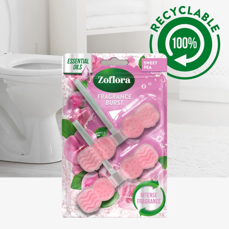 ZOFLORA RIM BLOCK SWEET PEA pakabinami tualeto muiliukai 2 vnt ZOFLORA RIM BLOCK SWEET PEA pakabinami tualeto muiliukai 2 vnt