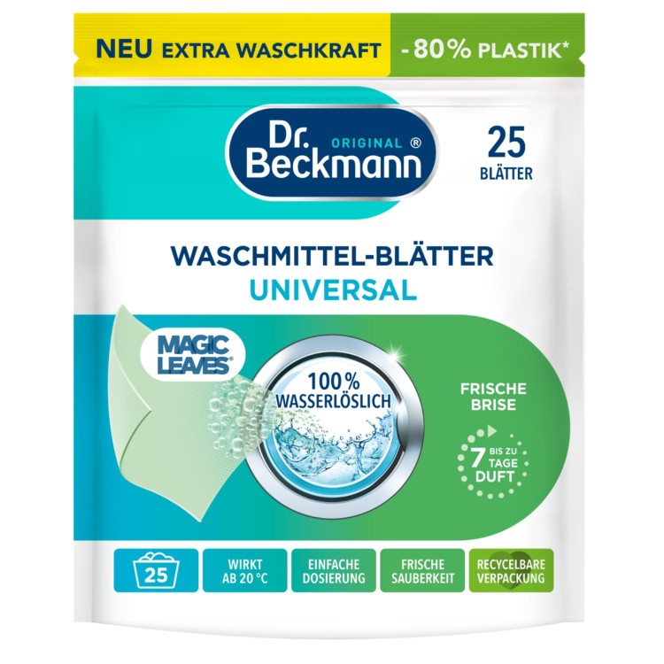 DR BECKMANN MAGIC LEAVES UNIVERSAL universalūs skalbimo lapeliai 25 vnt