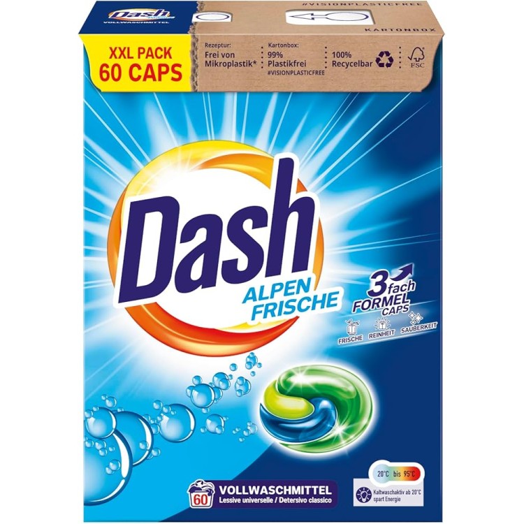 DASH ALPEN FRISCHE skalbimo kapsulės 60 vnt
