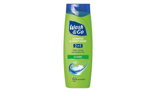 WASH & GO 2 IN 1 CLASSIC šampūnas ir kondicionierius viename 400 ml