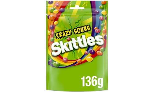 SKITTLES SOURS žirniukai 136 g