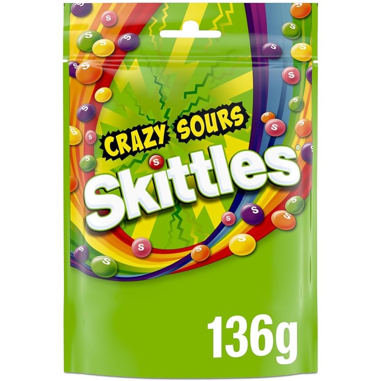 SKITTLES SOURS žirniukai 136 g