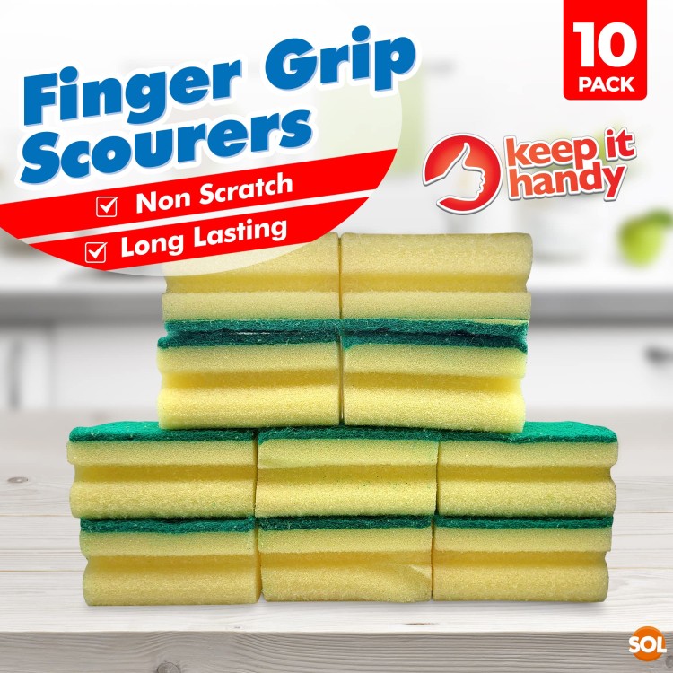 GRIPPER SPONGE SCOURER indų plovimo kempinės 10 vnt