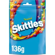 SKITTLES TROPICAL BAG žirniukai tropinių vaisių skonio 136 g
