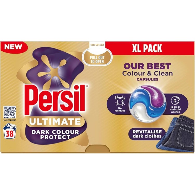 PERSIL ULTIMATE DARK COLOR skalbimo kapsulės tamsiems audiniams 38 vnt