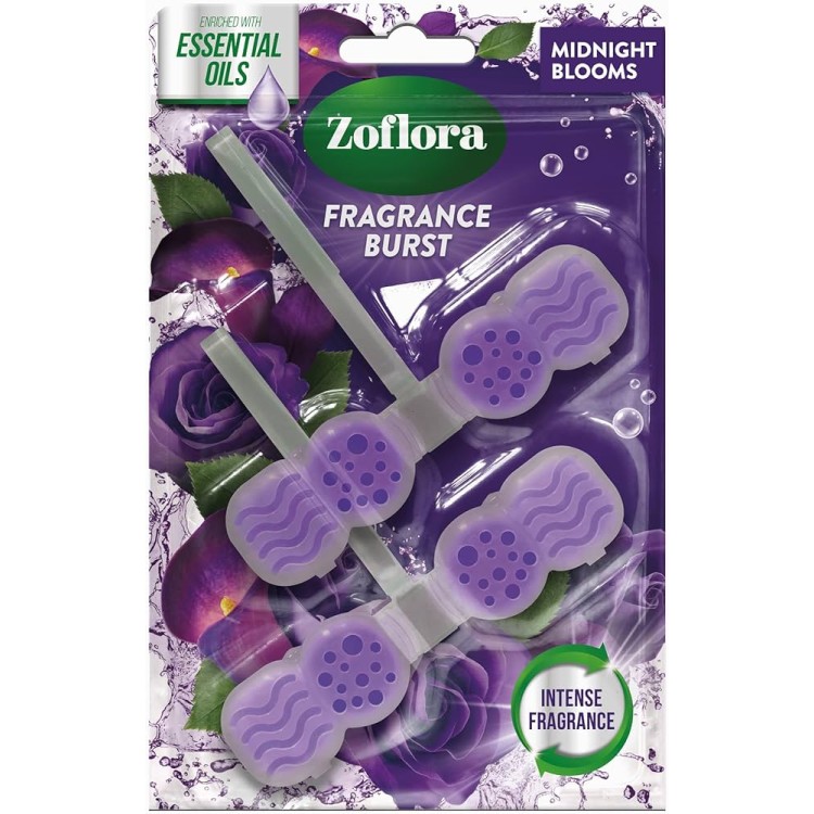 ZOFLORA RIM BLOCK MIDNIGHT BLOOMS pakabinami tualeto muiliukai 2 vnt ZOFLORA RIM BLOCK MIDNIGHT BLOOMS pakabinami tualeto muiliukai 2 vnt