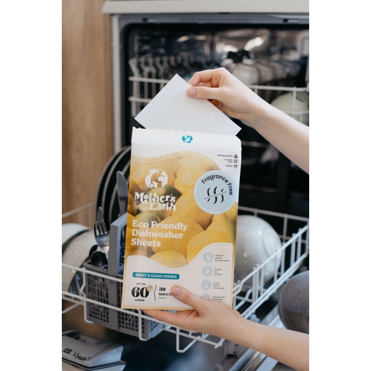 MOTHERS EARTH DISHWASHER SHEETS ekologiški indaplovės lapeliai 30 vnt