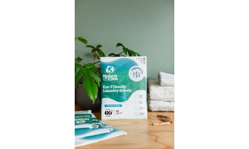 MOTHERS EARTH LAUNDRY SHEETS SPRING BREEZE ekologiški skalbimo lapeliai 30 vnt