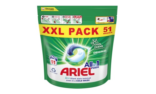 ARIEL 3 in 1 universalios skalbimo kapsulės 51 vnt