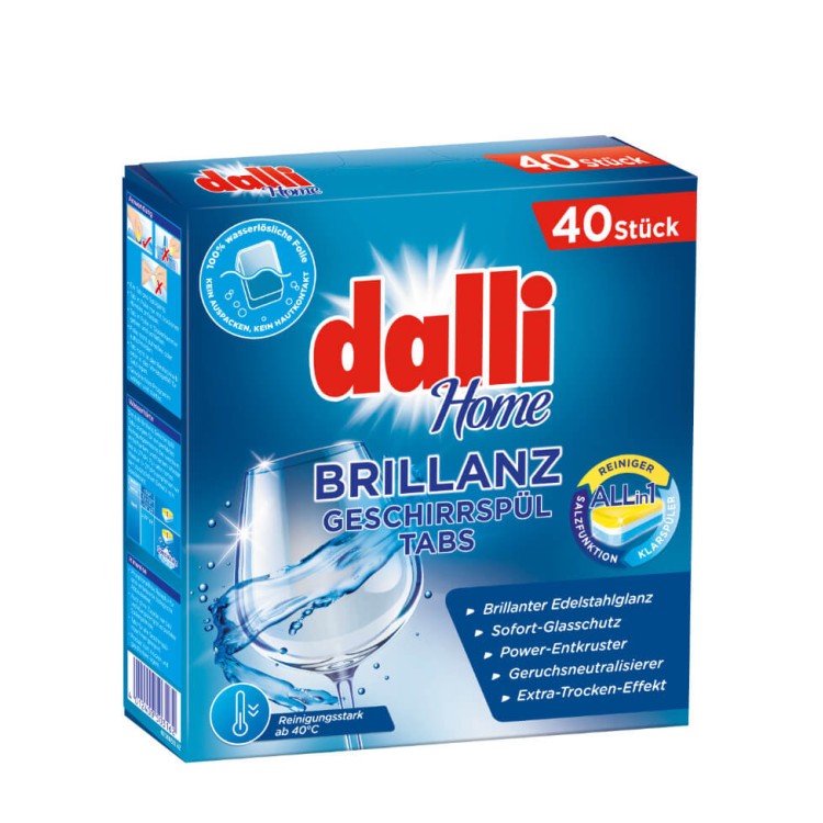DALLI BRILLANZ indaplovės tabletės 40 vnt