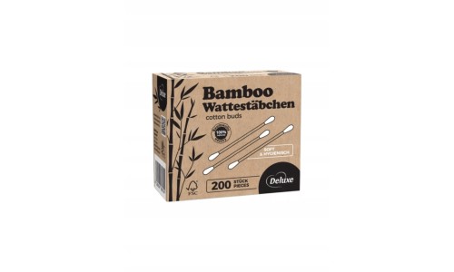 DELUXE BAMBOO WATTESTABCHEN ekologiški ausų krapštukai 200 vnt