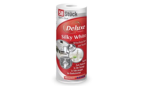 DELUXE SILKY WHITE poliruojančios šluostės 50 vnt DELUXE SILKY WHITE poliruojančios šluostės 50 vnt