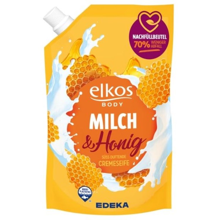 ELKOS skystas muilas su pienu ir medumi 1 l