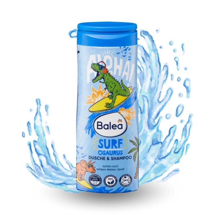 BALEA SURFOSAURUS vaikiškas dušo gelis-šampūnas 300 ml