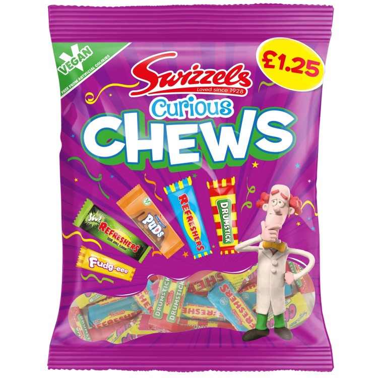 SWIZZ CURIOUS CHEWS susikramtomi saldainiai 134g