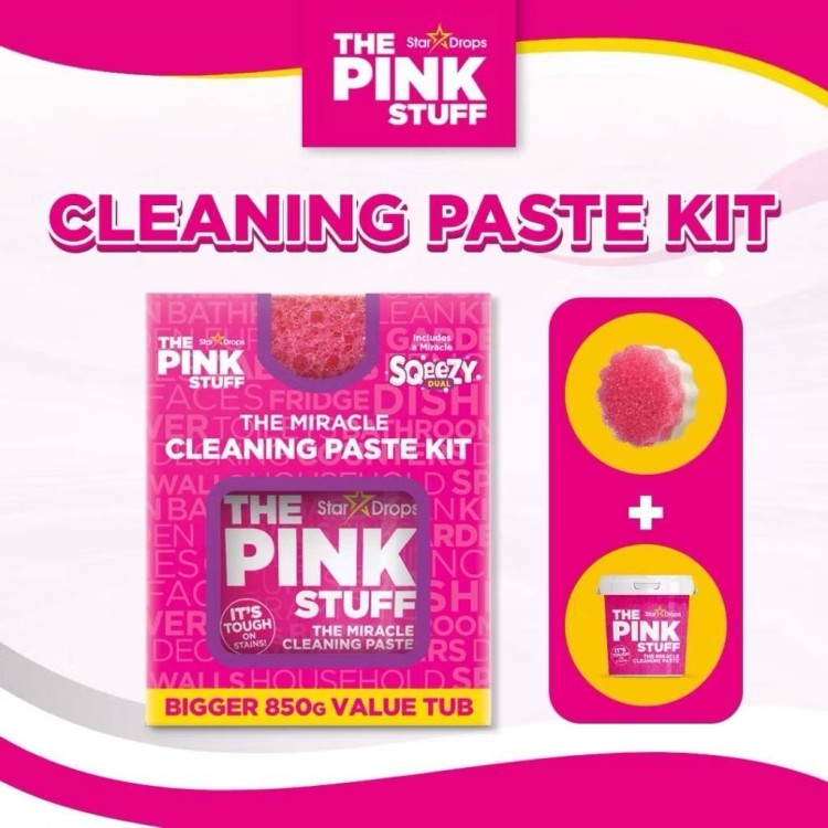 THE PINK STUFF valymo pasta su dvipuse valymo kempinėle 850 g