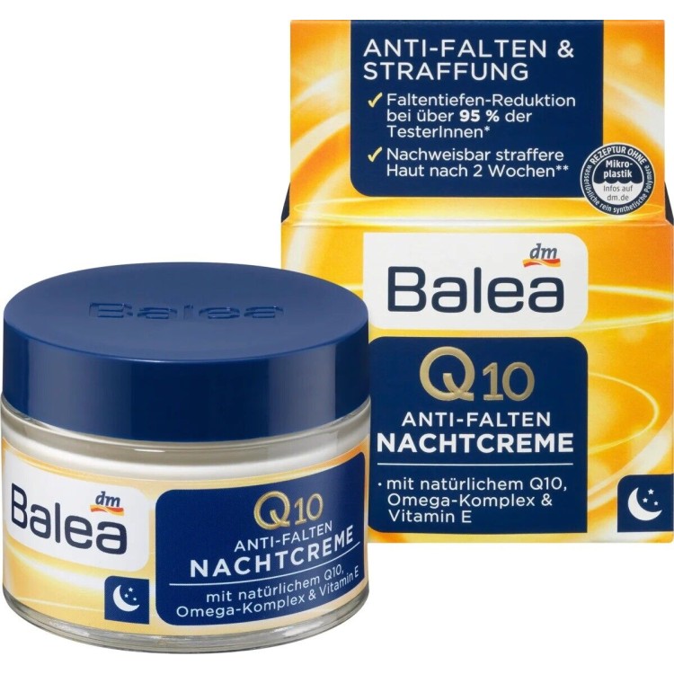BALEA ANTI FALTEN Q10 naktinis veido kremas nuo raukšlių 50 ml