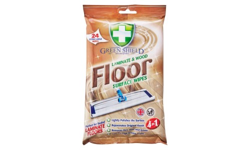 GREEN SHIELD FLOOR LAMINATE-WOOD SURFACE WIPE laminato ir medinių grindų valymo servetėlės 24 vnt