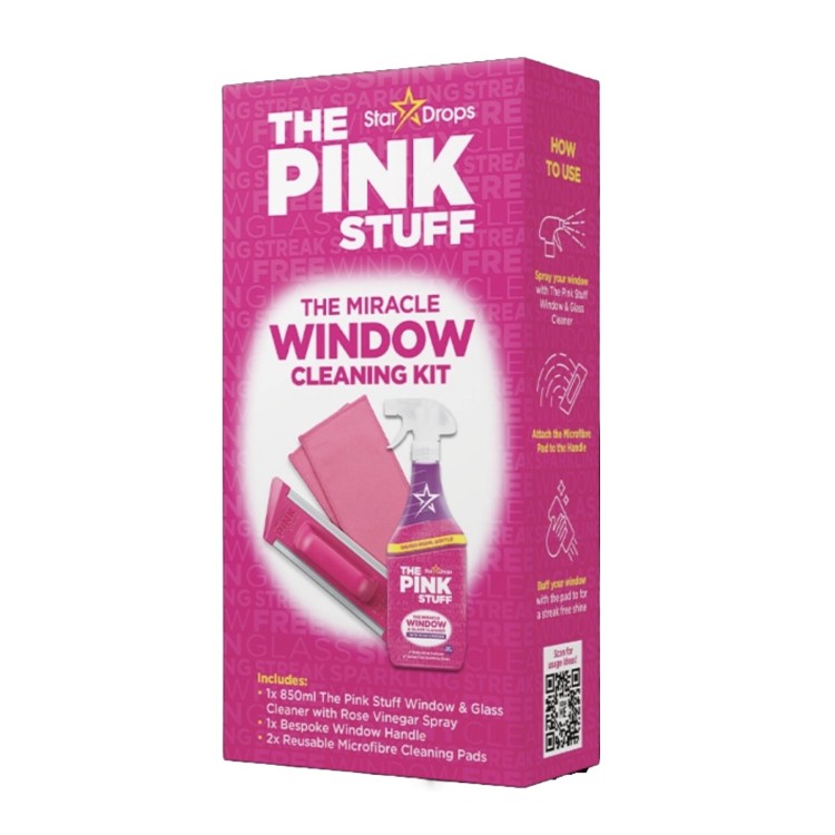 THE PINK STUFF WINDOW CLEANING KIT langų valymo rinkinys 1 vnt