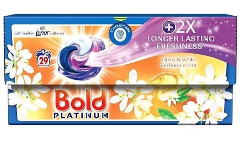 BOLD PLATINUM CITRUS 3in1 universalios skalbimo kapsulės 29 vnt