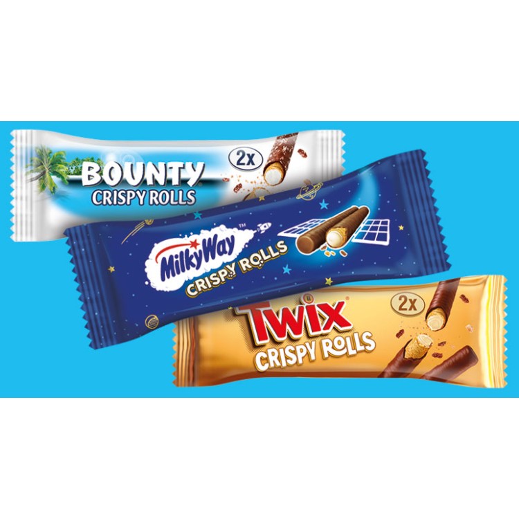 TWIX CRISPY ROLLS šokoladinis batonėlis 22,5 g