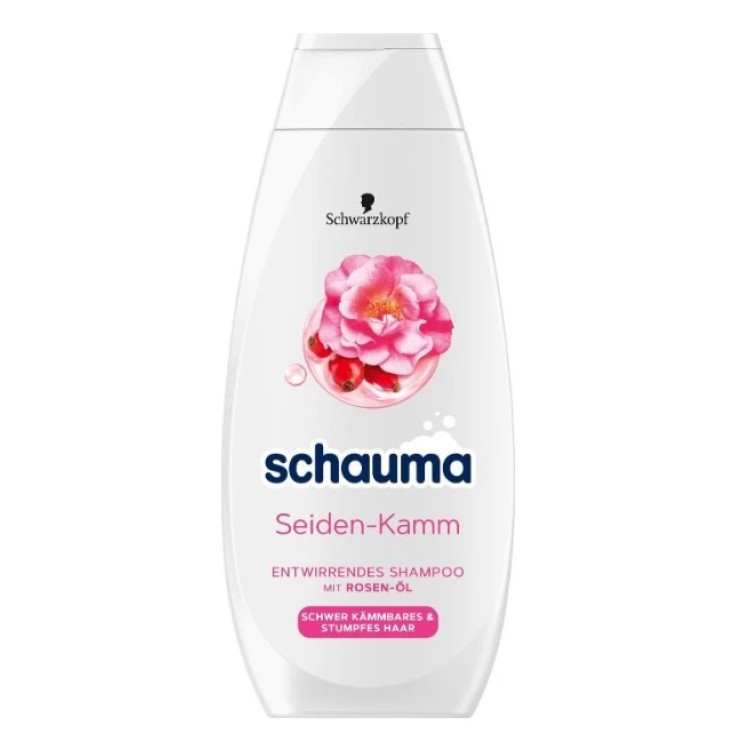 SCHAUMA SEIDEN KAMM ROSEN ÖL maitinamasis šampūnas 400 ml SCHAUMA SEIDEN KAMM ROSEN ÖL maitinamasis šampūnas 400 ml