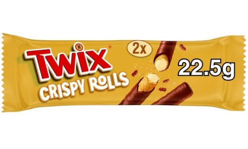 TWIX CRISPY ROLLS šokoladinis batonėlis 22,5 g