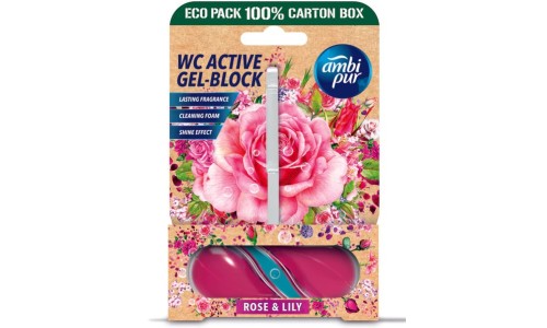 AMBI PUR ACTIVE GEL-BLOCK ROSE & LILY wc muiliukas 45 g