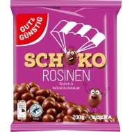 GUT GÜNSTIG razinos šokolade 200 g