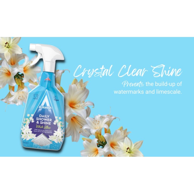 ASTONISH SHOWER SPRAY WHITE LILIES dušo valiklis 750 ml