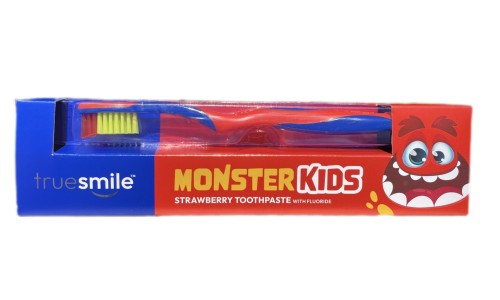 TRUESMILE MONSTER KIDS STRAWBERRY dantų pastą + dantų šepetėlis 75 ml
