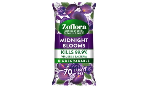 ZOFLORA MIDNIGHT BLOOMS paviršių valymo servetėlės 70 vnt